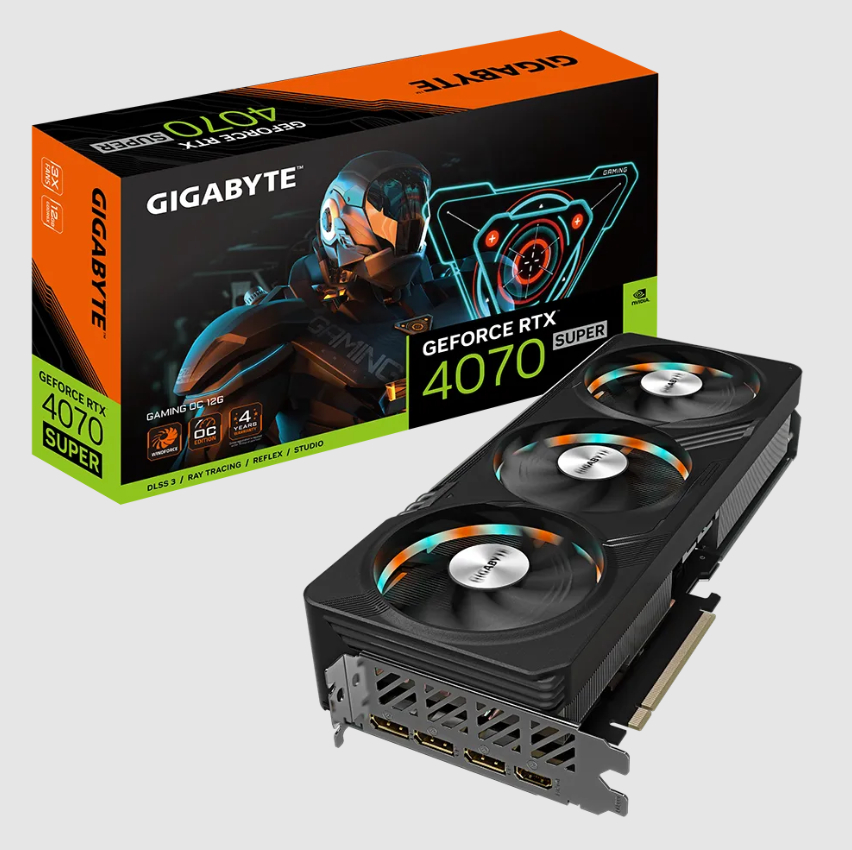  nVIDIA GeForce RTX4070 SUPER GAMING OC 12G<br>Core Clock: 2565MHz, 1x HDMI/ 3x DP, Max Resolution: 7680 x 4320, 1x 16-Pin Connector, Recommended: 700W  